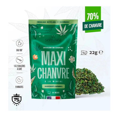 SENSAVEA INFUSION CBD MAXI CHANVRE 70% A LA MENTHE