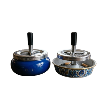 cendrier bleu &motif