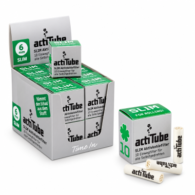 AKTITUBE BOÎTE DE 10 FILTRES À CHARBON ACTIF DIAM 07 - SLIM