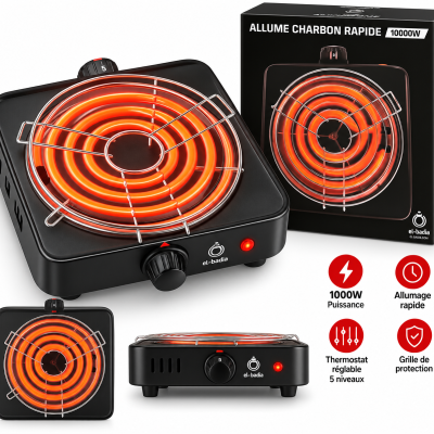 PLAQUE ALLUME CHARBON 1000W EL BADIA