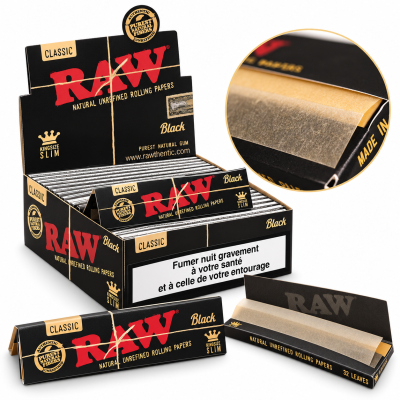 RAW BLACK CLASSIC 10 CARNETS