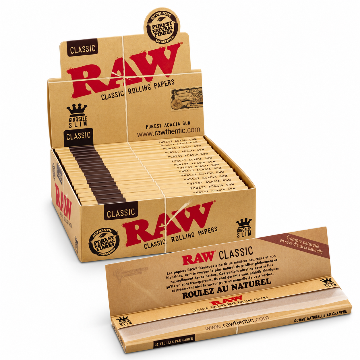 RAW SLIM CLASSIC ROLLING PAPER 10 CARNETS