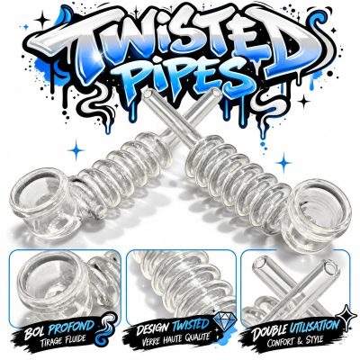 Pipe en verre Twisted Pipes spirale transparente - Total Smoke